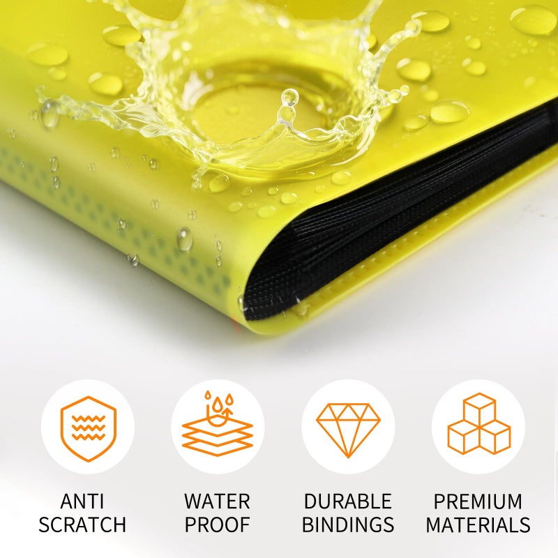 KIOEEE Yellow Card Binder 9 Pocket, PP Cover Trading Card Binder for 360 Cards, Sturdy Card Collection Album, Card Holder Folders for MTG, TCG, Game Cards & Sports Cards - Image 4